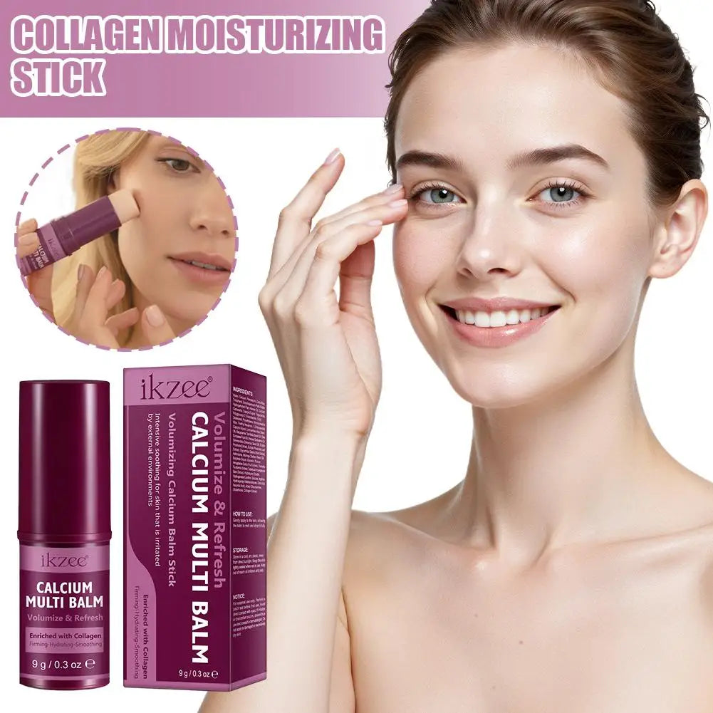 Calcium Volume Multi Balm Deep Hydration Face Skin Elasticity Enhanced Puffy Eyes Treatments anti Wrinkle Collagen Balm Stick 9G