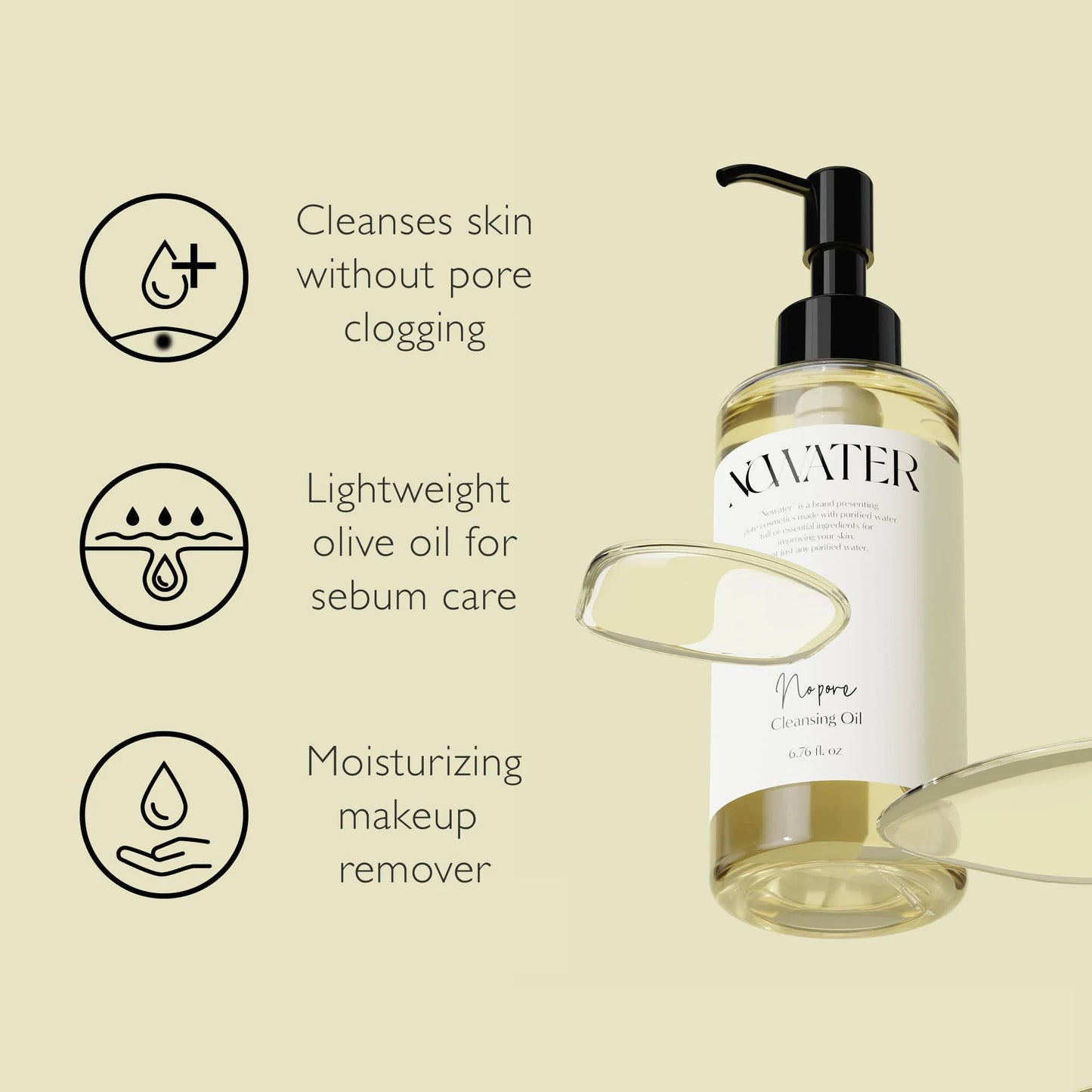 Makeup Cleansing Oil 6.76 Fl Oz Pore Blackheads Cleansing Olive Oil Tea Tree
