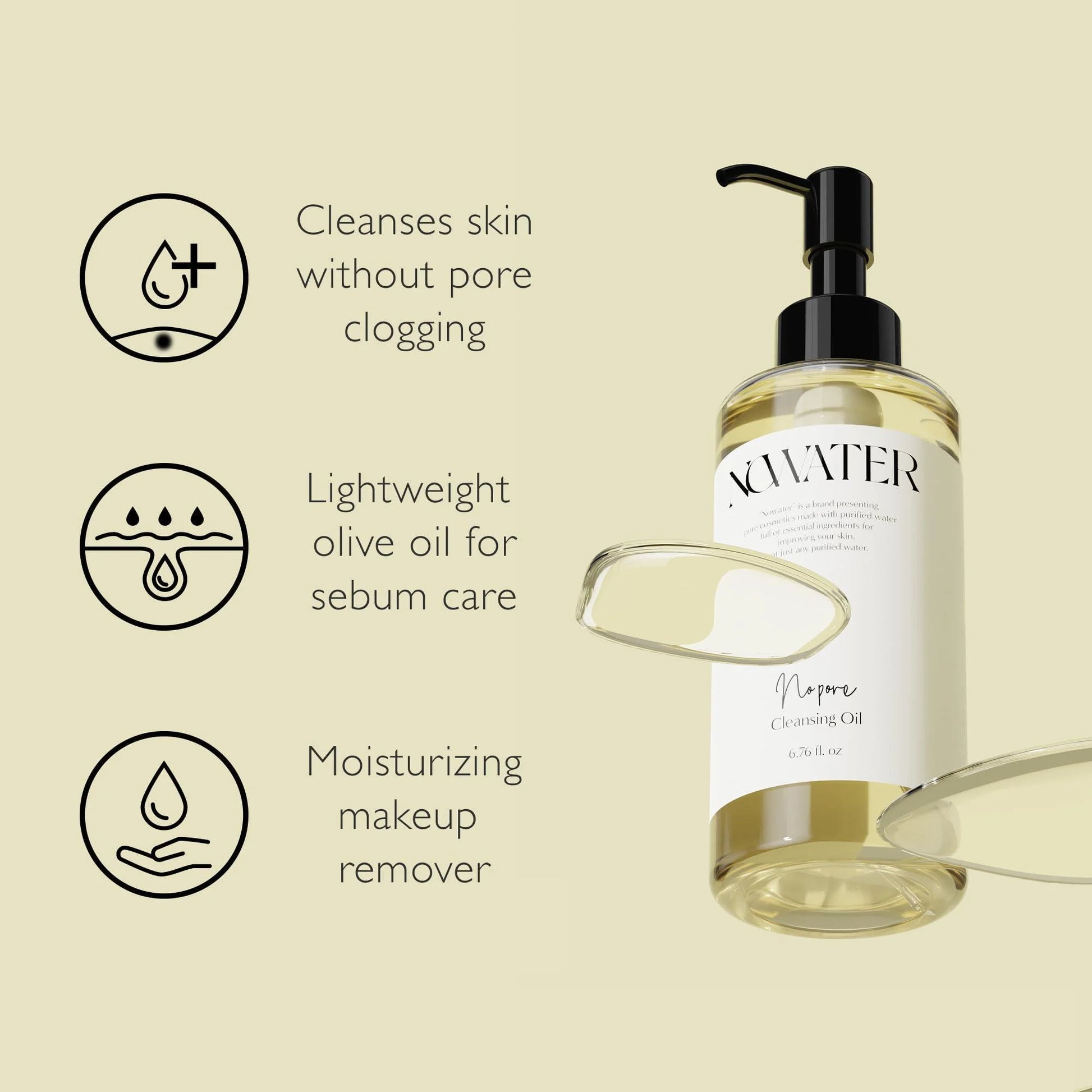 Makeup Cleansing Oil 6.76 Fl Oz Pore Blackheads Cleansing Olive Oil Tea Tree