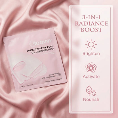 Energizing Pink Collagen Jelly Gel Mask , Overnight Face Mask for Glass Glow Skin Care ,Moisturizing Collagen Face Mask, Korean Skincare, 4Ea