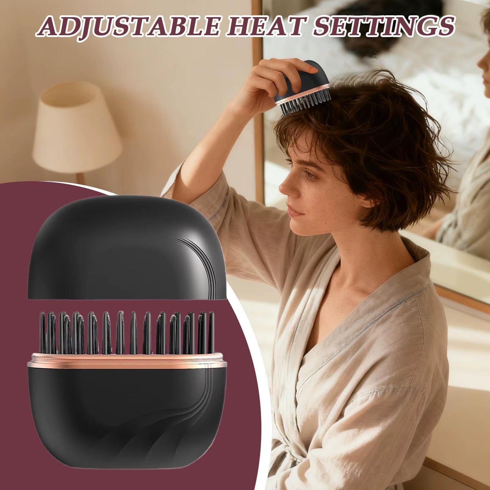 2026 New Mini Straightener Rechargeable Portable Hair Straightener Brush Anti-Scald Shell Cordless USB Charging Straighteners