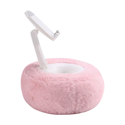 Adjustable for Kindle Pillow Stand Reading Support with Fuzzy Bowl 360° Phone Holder for Bed