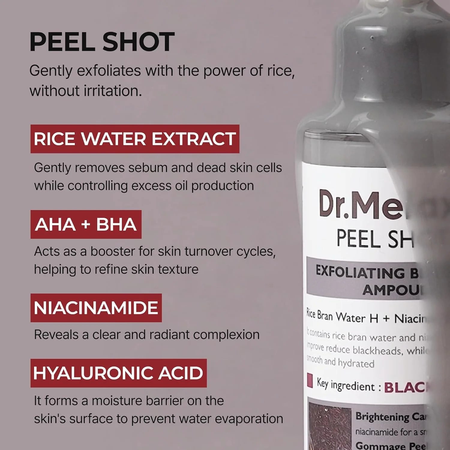 Dr.Melaxin - Peel Shot Exfoliant Black Rice Ampoule