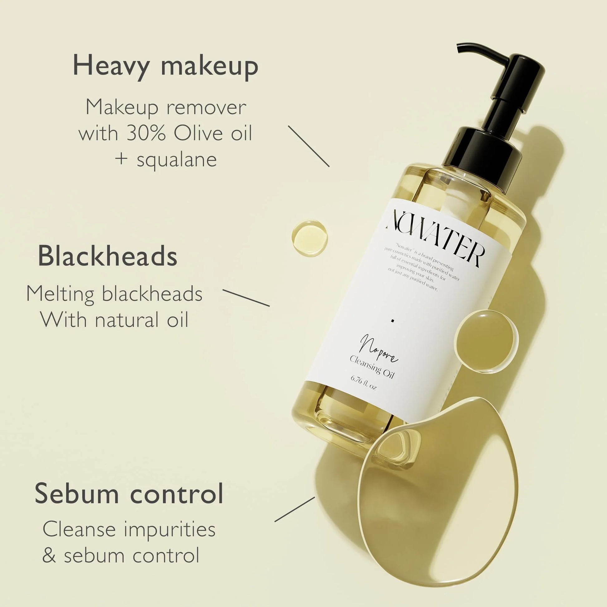 Makeup Cleansing Oil 6.76 Fl Oz Pore Blackheads Cleansing Olive Oil Tea Tree